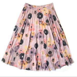 ASOS Purple Pleated Floral Midi Skirt size 6